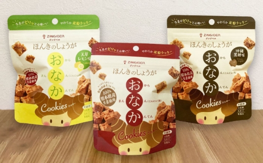 ほんきのしょうが おなかクッキー３種類各５袋セット【ジンジベル】 [AYAD019]