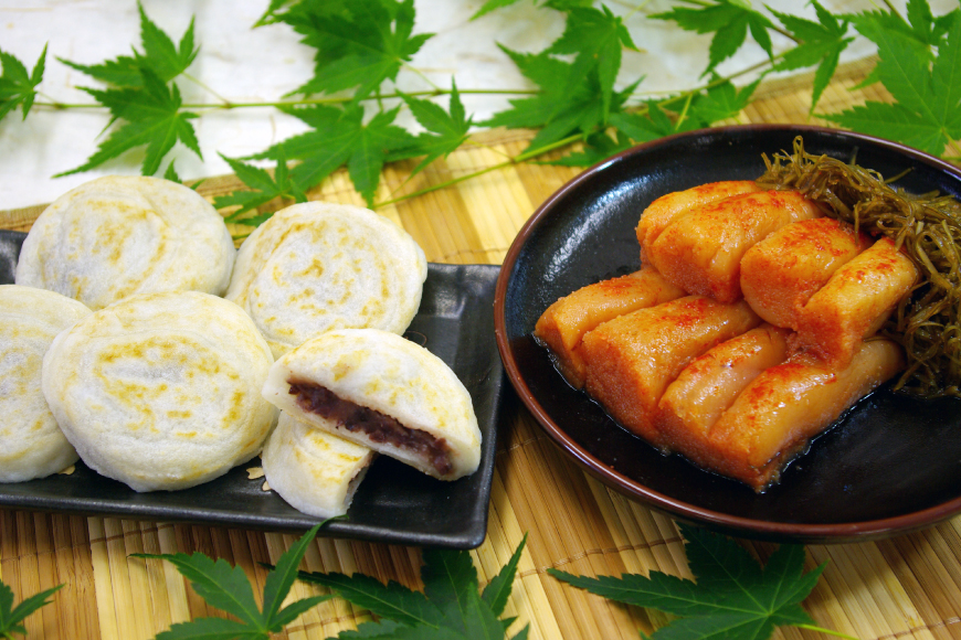 あまからセット 「こぶきれちゃん」2袋 と 子安餅 10個 [筑前福岡 福岡県 宇美町 um40azo710007] 明太子 昆布 めんたいこ めんたい子 おかず ご飯のお供 餅 もち モチ お餅 和菓子 宇美八幡宮 お菓子 おやつ 詰め合わせ