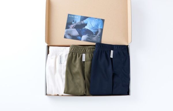 メンズ 下着 ショートトランクス 無地 XＬサイズ 5枚セット （09 Navy）×2・（08 Olive）（10 Ivory）（12 Camel) 締め付け感の無い/専用BOX付き ZIVANE / アンダーウェア