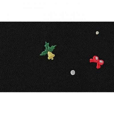 ふるさと納税 伊丹市 帯揚げ　黒地　ちりめん　クリスマスの刺繍 [54030235] |  | 01
