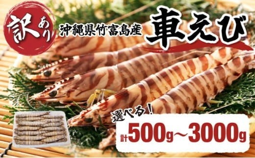 
                  訳あり 竹富島産 冷凍車えび 規格外品  500g〜3kg 【内容量が選べる！】 【海老 車エビ エビ 車海老  500g 1kg 3kg 竹富島産 冷凍】
                