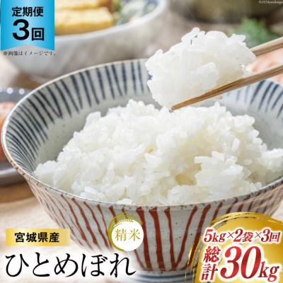 ふるさと納税 気仙沼市 3回 定期 米 宮城県産  ひとめぼれ 10kg(5kg×2) 計30kg [20565592]