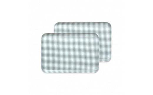 【ブルー2枚組】ST ランチョン トレー M 33cm チェック タツクラフト 【Tk71w】