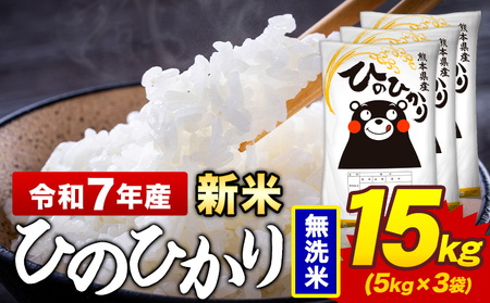 新米 令和7年産 無洗米 米 ひのひかり 15kg《10月中旬-12月末頃出荷》熊本県 菊池市 国産 熊本県産 精米 無洗米 送料無料 ヒノヒカリ こめ お米 
