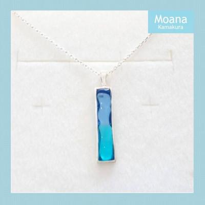 ふるさと納税 鎌倉市 【レディース】スクエアペンダント Aqua Blue &amp; Crystal Turquoise