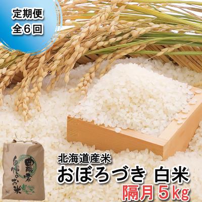 ふるさと納税 新ひだか町 <定期便6回>北海道産希少米おぼろづき白米5kg<10月中旬より発送開始>