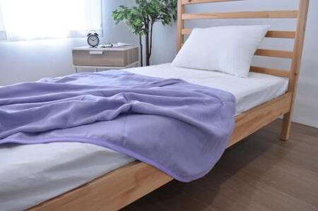 三河木綿　和晒し5重ガーゼケット　大判_ブルー【G0121】