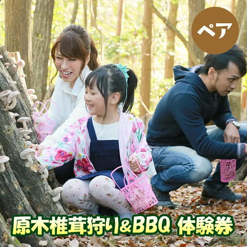 【ふるさと納税】 原木 椎茸 狩り ＆ BBQ ペア 体験券 しいたけ シイタケ 椎茸狩り バーベキュー 体験 チケット ふるさと納税 ふるさと 人気 家族 レジャー アウトドア おすすめ 送料無料 兵庫県 三田市 [3d28bae310001]