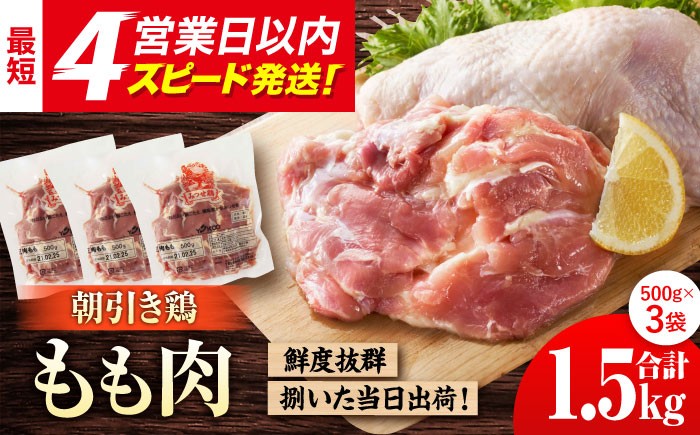 
            ＜新鮮！産地直送＞みつせ鶏の朝びき鶏 もも肉 計1.5kg（500g×3袋）【スピード発送】| 鶏肉 モモ肉 モモ とりにく とり肉 から揚げ おかず 鶏肉 | 吉野ヶ里町/ヨコオフーズ[FAE177]
          