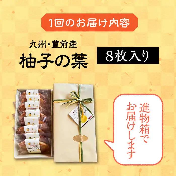 【全6回定期便】【進物箱】柚子の葉 8枚入り[VBU018]ギフト 贈り物 和菓子