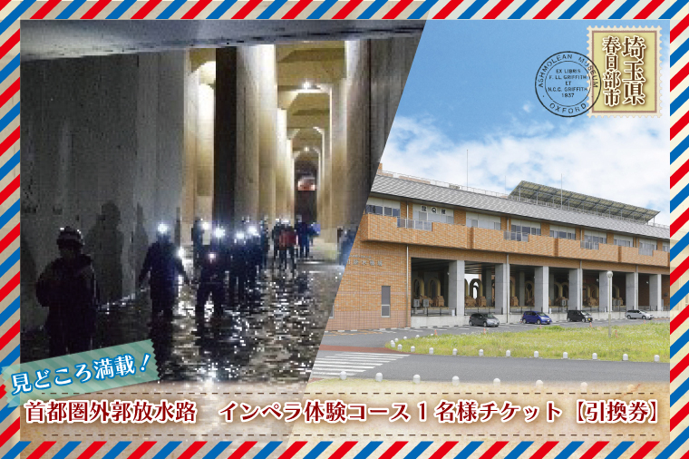 見どころ満載！首都圏外郭放水路インペラ体験コース1名様チケット（引換券）【埼玉県 春日部市 観光 産業見学 機械好き 社会科見学 非日常 おでかけ 週末 一人 旅行 大人】(BM003-1)