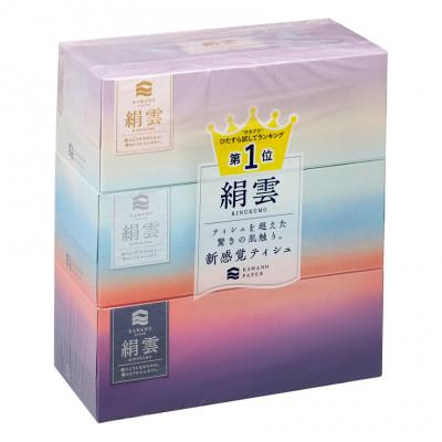ふるさと納税 蓮田市 【毎月定期便】新保湿ティシュ 絹雲 ボックスティシュ 130組 (3枚重ね) 3個パック×5全3回