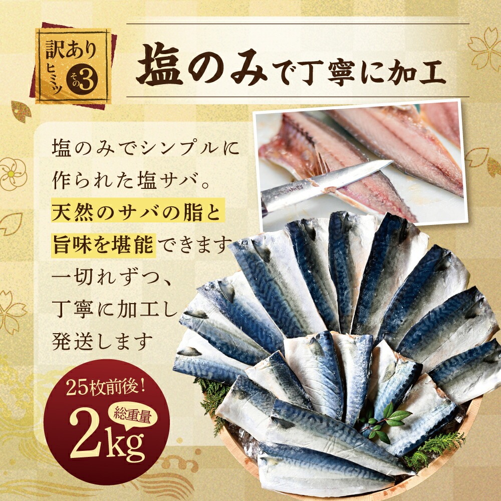 塩 サバ フィレ 訳あり  2kg