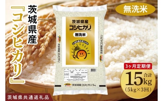 【3ヶ月定期便】令和7年産 茨城県産 無洗米コシヒカリ5kg【お米 米 こしひかり ごはん 茨城県】（03-58-1）