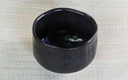【美濃焼】瀬戸黒茶碗 25 [一品物 手作り 信長焼] 【献上窯元 陽山窯 水野雅之作】[MAA101]