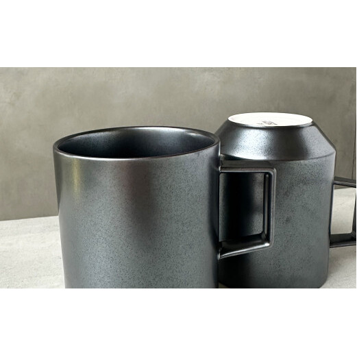金善製陶所 80カットマグ 銀砂 有田焼 マグカップ ペア シンプル 食器 ブラック シルバー スタイリッシュ A20-466_イメージ3