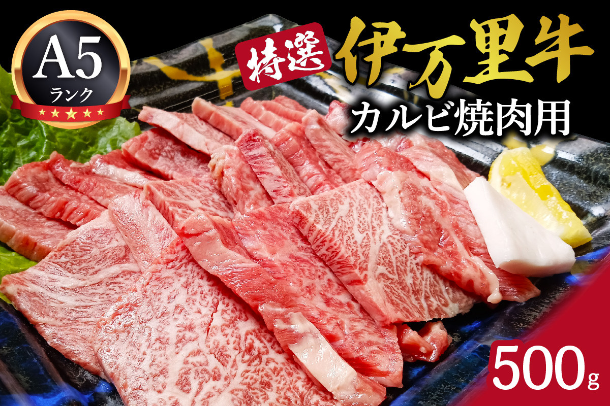 
特選伊万里牛（A5）カルビ焼肉用 500g J1101
