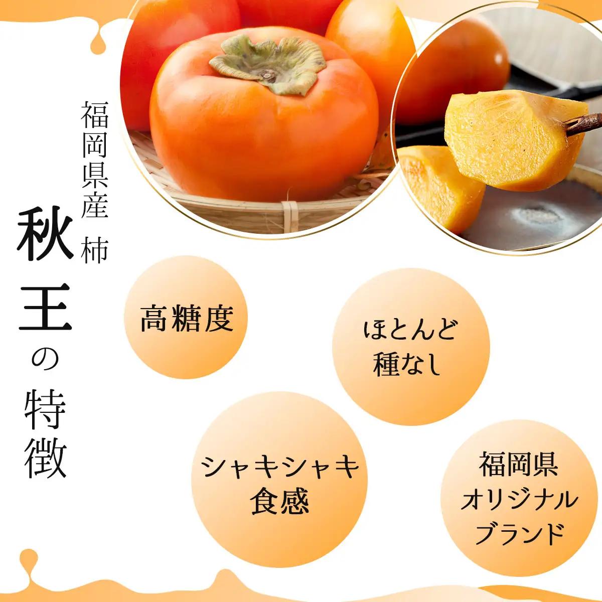 【先行予約】福岡産(柿)秋王(あきおう)約1.5kg箱(4-6玉)(篠栗町)【NF007】