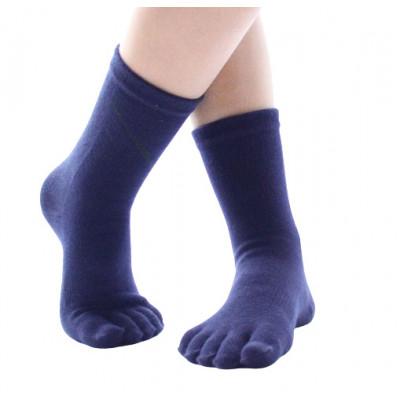ふるさと納税 海陽町 【紳士サイズ25〜27cm/クルー丈/ネイビー】五本指消臭ソックス2足セット