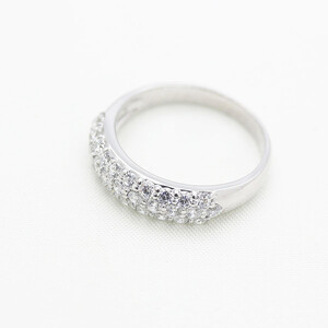 85-9-3 指輪 PT900 プラチナ リング ダイヤモンド 0.9ct パヴェ ダイヤリング 細め ハーフ 【f045-pt】 ALPAZ061
