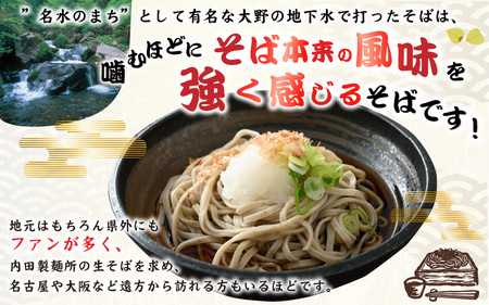 【12ヶ月定期便】越前大野産 石臼挽き 越前そば 生そば5食 × 12回 計60食（つゆ付）