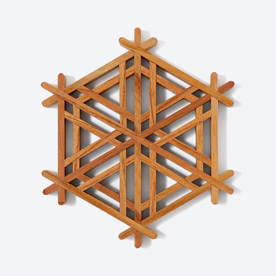 ＜Kinomo＞組子 欅（ケヤキ）コースターセット