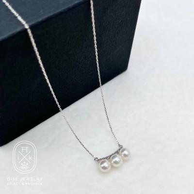 ふるさと納税 伊勢市 PT900/850 ダイヤモンド0.04ct アコヤ真珠ペンダント4.5mmUP　1887