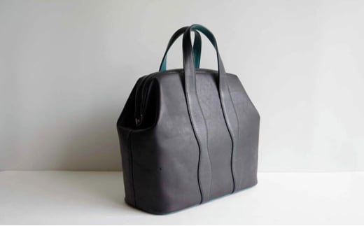 バッグ NANAKO300  牛革 ハンドバッグ トートバッグ VALLEYSHELL 青梅市【ブラック(BK)×ブルー(BL)】 [№5714-7027]0342