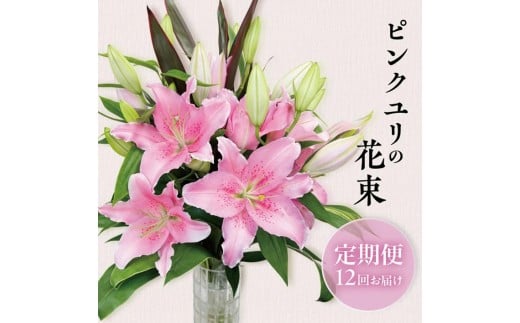 【12回定期便】ピンクユリの花束 SBT0018
