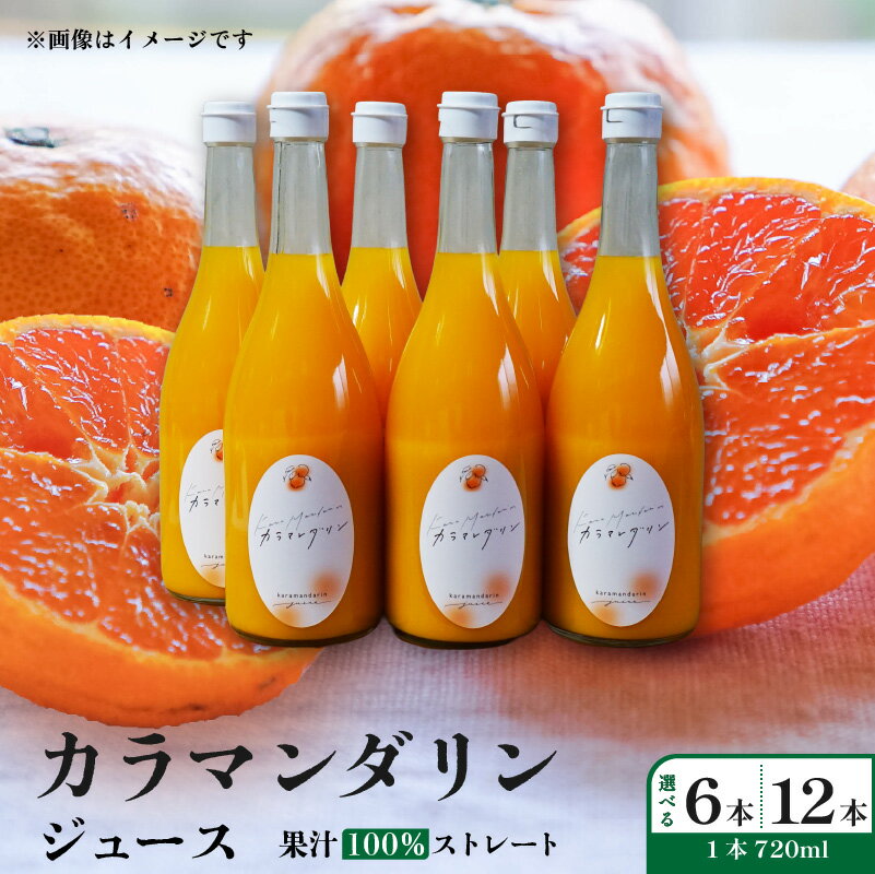 【ふるさと納税】 カラマンダリン ジュース 果汁100％ 720ml×6本/12本 | ストレート 無添加 みかん カラマンダリン 温州みかん キングマンダリン 果汁100 オーガニック 無添加 ストレートジュース 数量選択可 みかんジュース ジュース 柑橘 NPO法人農音 愛媛県 松山市 中島