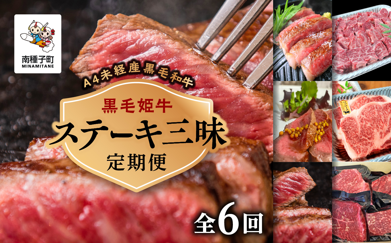 【定期便】ステーキ三昧（全6回）【Meat you Kitchen姫ファーム】