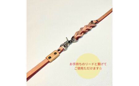 本革スライドコントロールハーネス（超小型～中型犬まで使えます） ビビットピンク