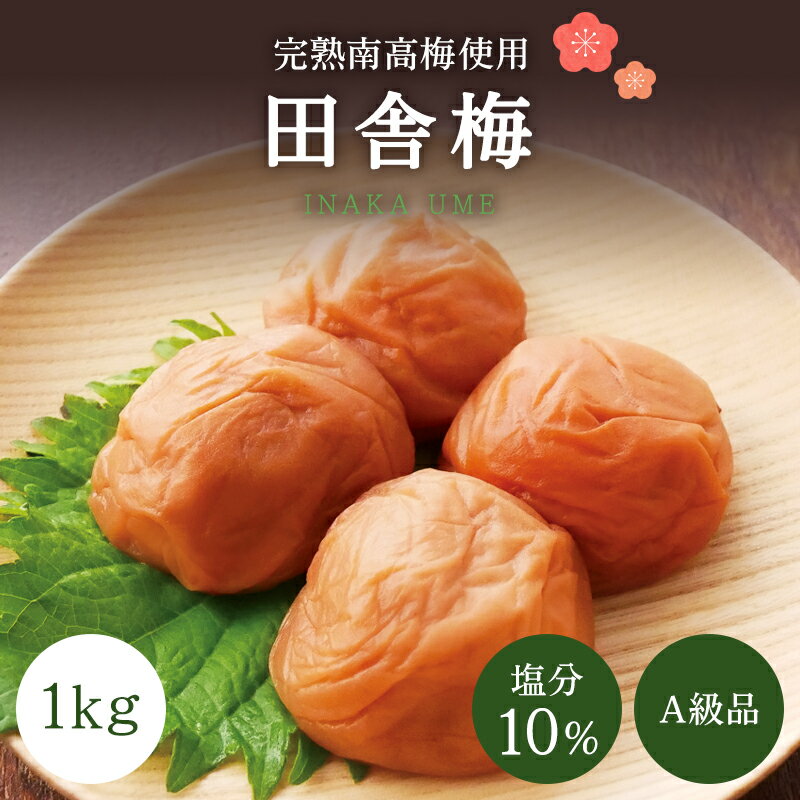 【ふるさと納税】【A級品】 紀州南高梅 田舎梅 1kg 塩分10％ / 梅干し 梅干 うめぼし 南高梅 国産 梅 うめ ウメ 完熟 健康 ご飯のお供 昔ながら 贈り物 ギフト プレゼント 和歌山県 田辺市 仙宝