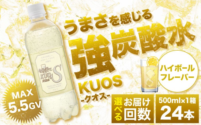 
            【選べる回数】強炭酸水クオス ハイボールフレーバー 500ml×24本 日田市 / 株式会社OTOGINO [AREF013]
          