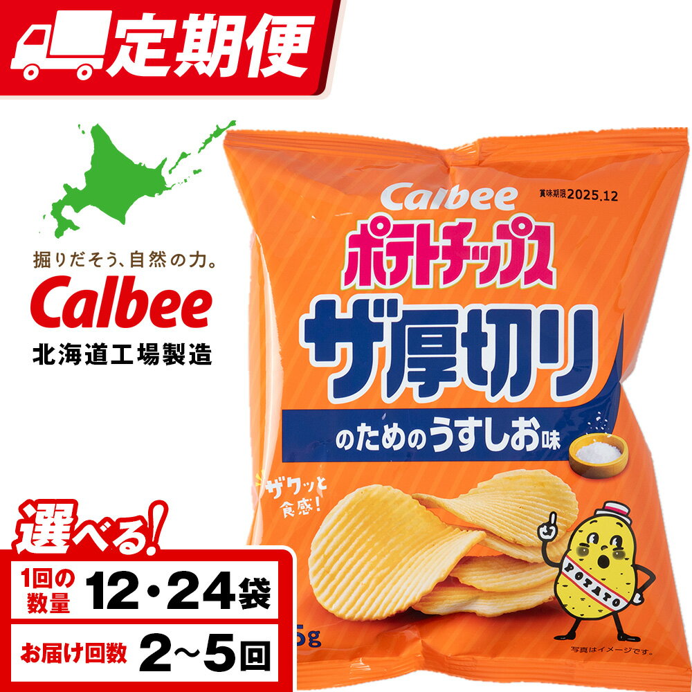 【ふるさと納税】【選べる定期便】ザ厚切りのための うすしお味 選べる12〜24袋 1箱12袋入 カルビー ポテトチップス 《千歳工場製造》スナック お菓子 北海道 千歳 ポテチ ポテトチップス 北海道ふるさと納税 千歳市 ふるさと納税 ギフト ふるさと納税