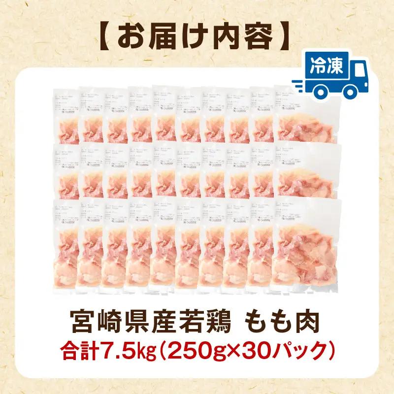 鶏肉 もも肉 鶏肉[宮崎県産 若鶏 7.5kg 250g×30P]