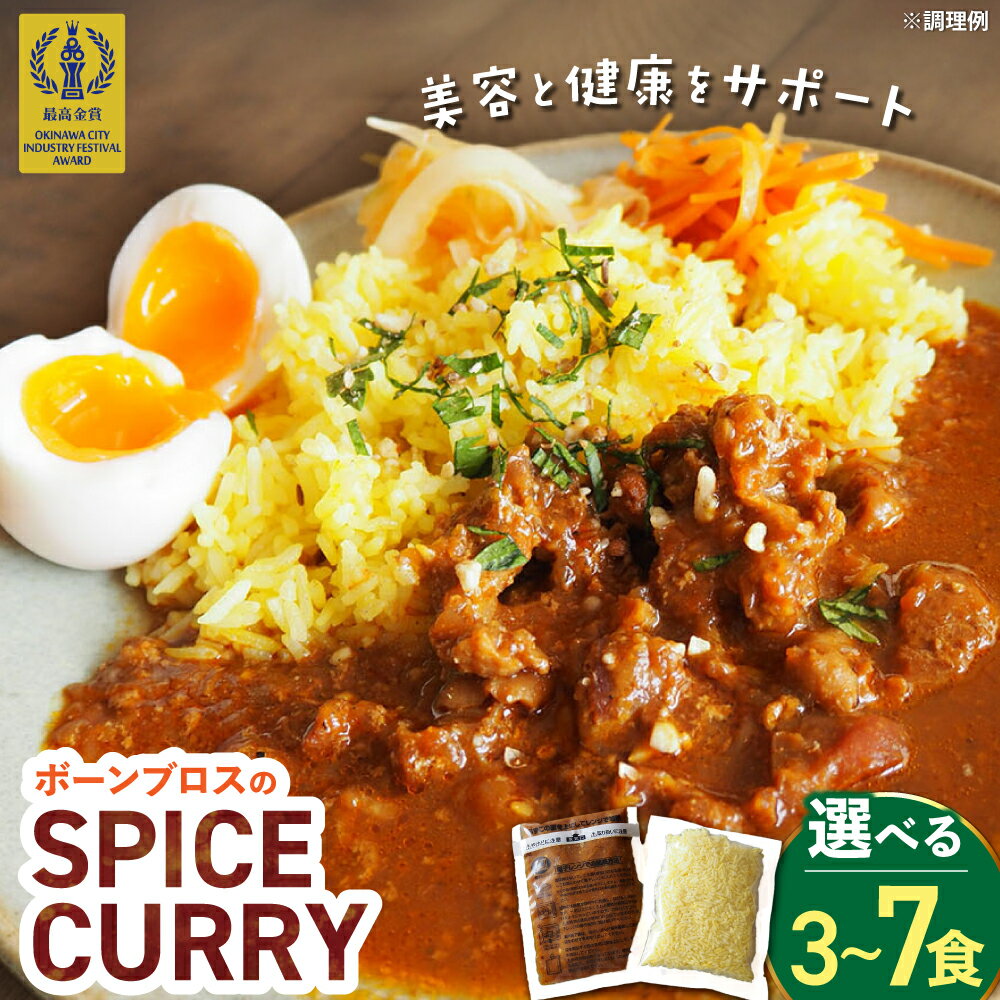 【ふるさと納税】【腸活カレー】ボーンブロスのスパイスカレー＆ターメリックジャスミンライスセット (選べる内容量) 沖縄市 / BoneBrothFactoryOkinawa