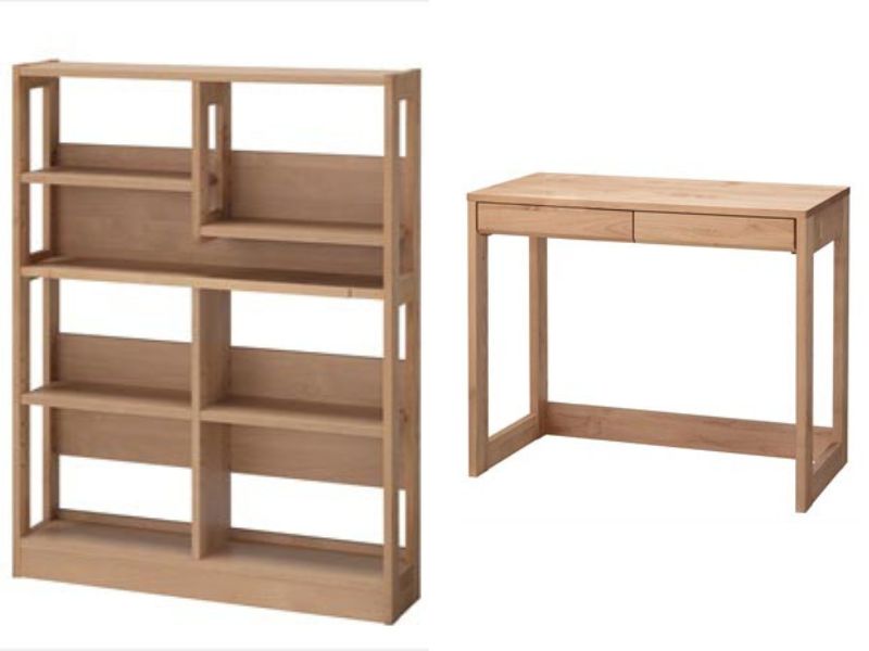 【ふるさと納税】学習デスク2点セット(カルロ 90本体・90ラック)