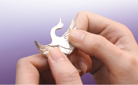 [高岡銅器]錫箸置き　長寿鶴亀