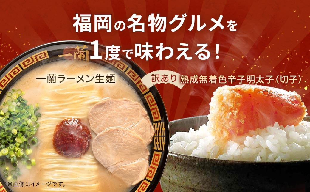 【訳あり】やまや熟成無着色明太子（切子）700g×一蘭ラーメン生麺6食