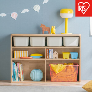 収納棚 ラウンドシェルフ RUSR-97W ナチュラル/ライトベージュ