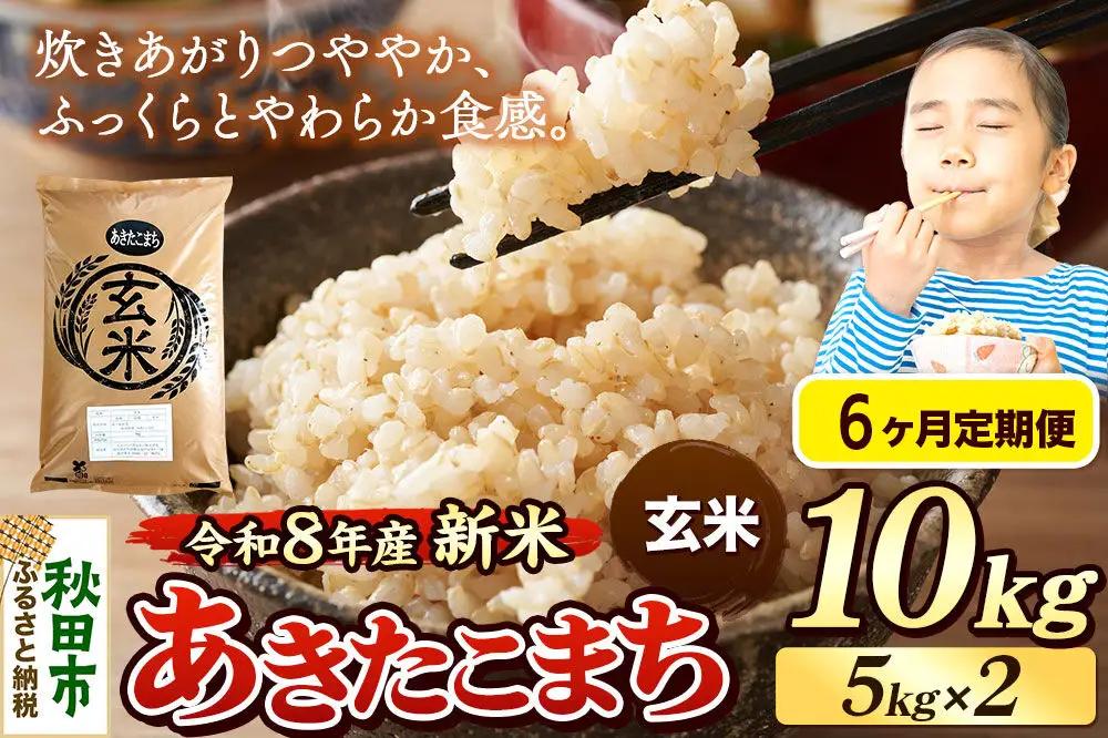 《令和8年産 新米受付》《定期便6ヶ月》米 あきたこまち 10kg（5kg×2袋）【玄米】秋田県産