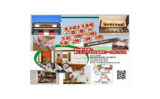 【福岡市】明太子道場（オリジナル明太子漬込み体験）3名様分