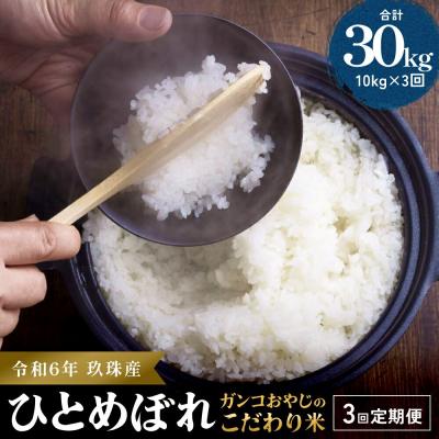 ふるさと納税 玖珠町 令和6年玖珠産 ひとめぼれ 10kg　3回お届け!ガンコおやじのこだわり減農薬米(精米済み)