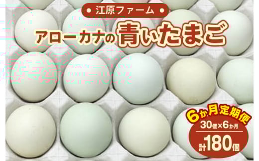 【定期便6か月】江原ファーム　アローカナの青い卵（30個） | 卵 定期便 30個 玉子 たまご タマゴ 生卵 鶏卵 生みたて 産みたて アローカナ 新鮮 濃厚 健康 青い卵 TKG たまごかけごはん ご飯のお供 国産 ギフト 贈答 贈り物 お中元 お歳暮 プレゼント 茨城県 古河市 直送 農家直送 産地直送 _AG17