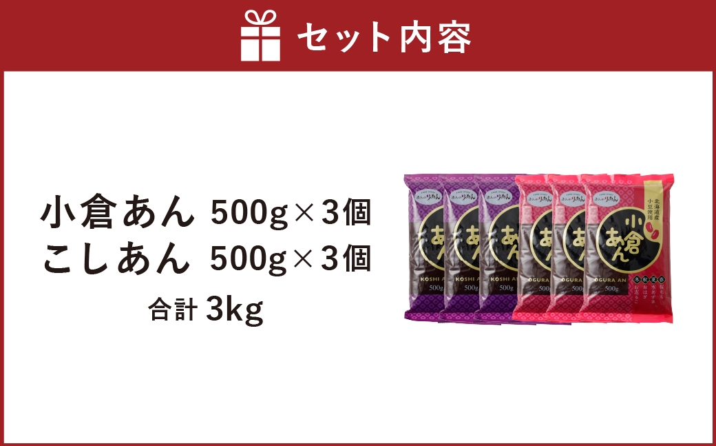 小倉あん・こしあんセット 3kg
