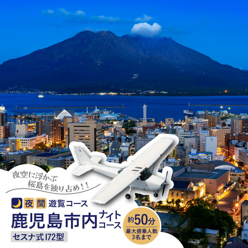 【ふるさと納税】【夜間遊覧飛行】 鹿児島 市内 ナイト コース セスナ式 172型（大人3名まで） 送料無料 旅行 観光 景色 写真撮影 遊覧 空 チケット 桜島 鹿児島市 土産 贈り物 プレゼント ギフト 贈答