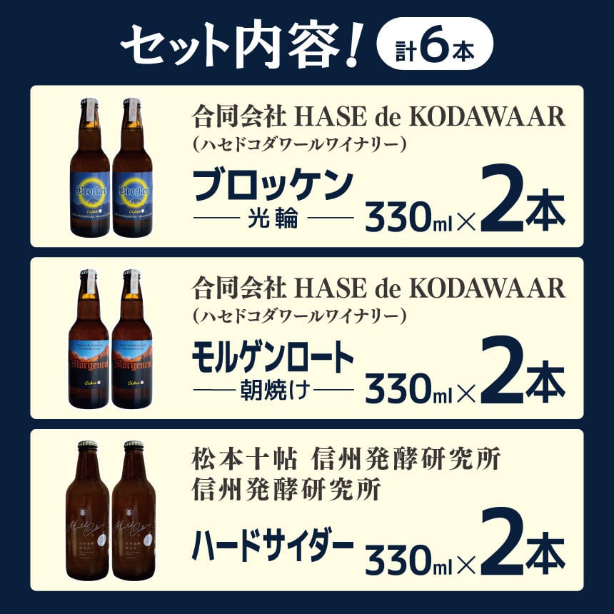 松本市産りんごを使い松本市で醸造した辛口シードルのセット