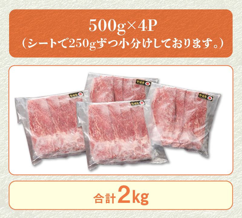 宮崎牛 モモスライス 2kg　N0140-YC908