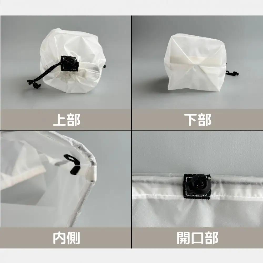 【XS 0.5L・白】　手のひらサイズの軽量ナイロン巾着袋